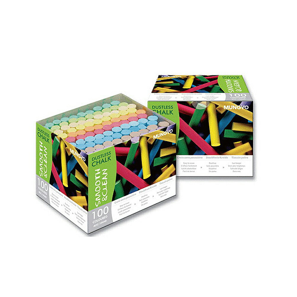 韓國 MUNGYO 無塵粉筆 無毒 無塵 環保 DUSTLESS CHALK 100支/盒 白色 彩色