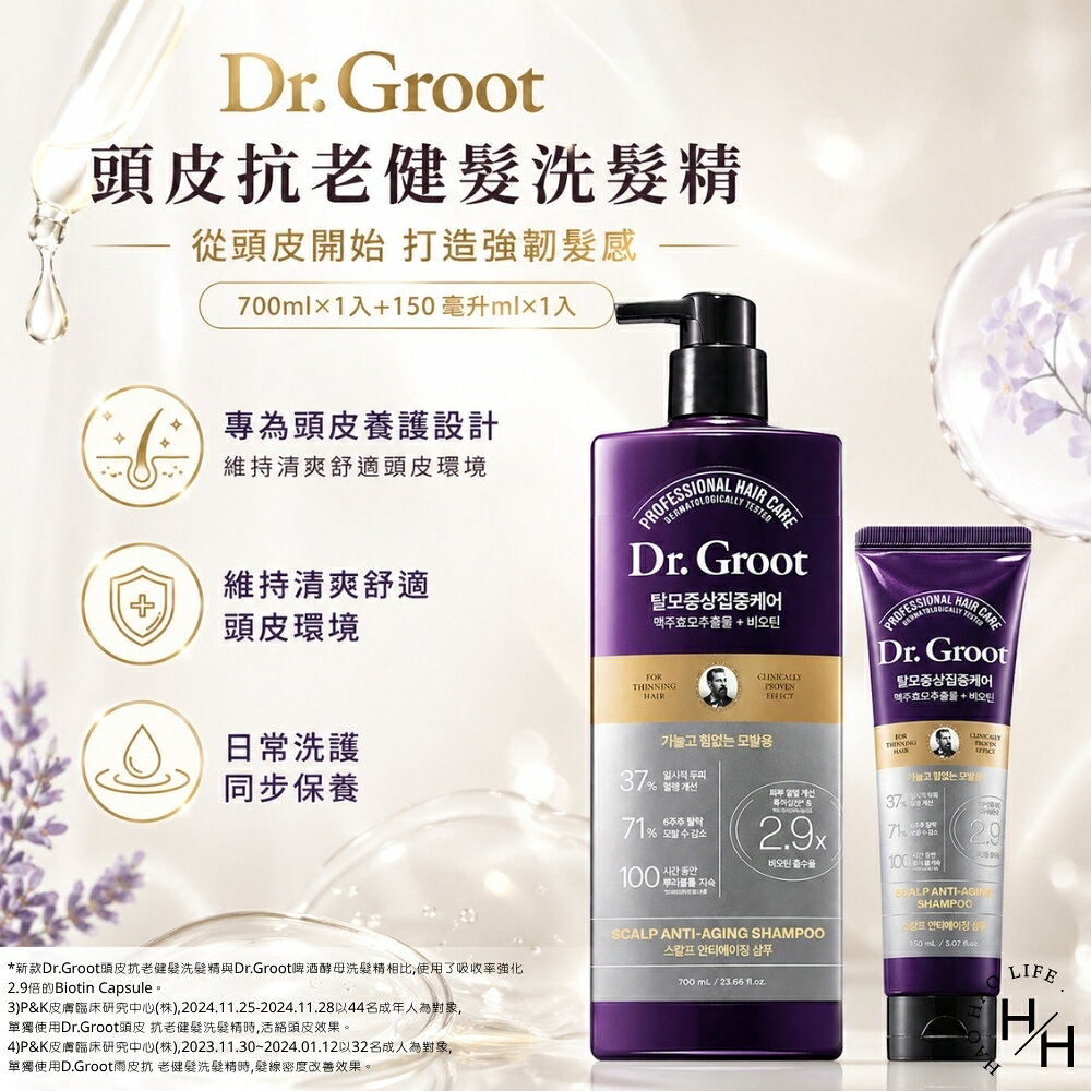 【好好生活｜Dr.Groot】頭皮抗老健髮洗髮精(700毫升X1入+150毫升X1入) 好市多洗髮精 洗髮 現貨快出