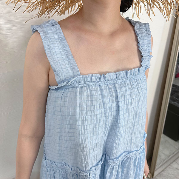 ANNAS 正韓 實拍 不易皺 木耳邊背心洋裝 短裙 短洋裝 無袖洋裝 顯瘦 女神 蛋糕裙 氣質 雪紡 特價 韓國製 韓國 6