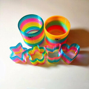 大號發光魔力夜光圈彩色疊疊圈塑料彈簧圈拉環兒童懷舊玩具