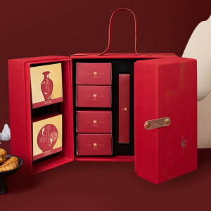 。月餅盒蛋黃酥點心6顆8粒紅中秋高檔創意中式禮品盒包裝盒子禮盒