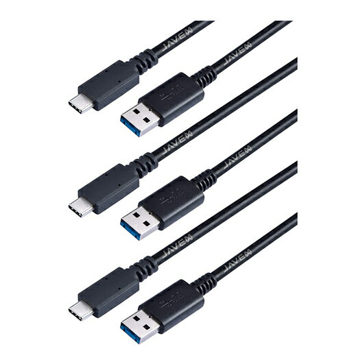[2美國直購] USB-IF 認證 3入裝 JAVEX [USB-IF Certified][3 Pack] USB 3.1 Gen2 10Gpbs Type-C to A Cable, 1M (3.3FT)