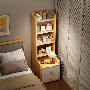床頭櫃 置物架創意簡約現代臥室床邊櫃子簡易加高云梯儲物收納櫃子