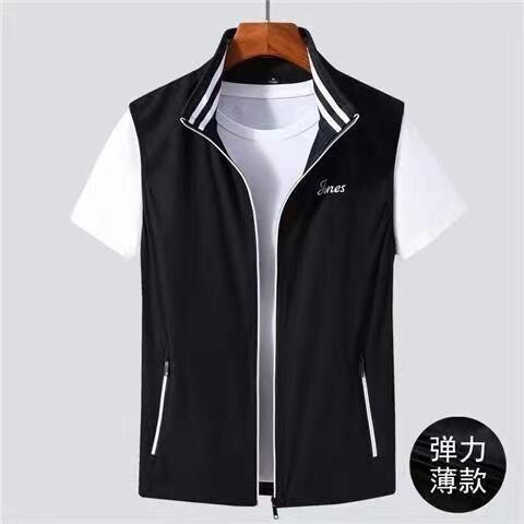 【新品】大碼背心 馬甲背心 薄背心 背心男 工裝背心夏季新款男士馬甲彈力透氣運動背心坎肩外穿無袖