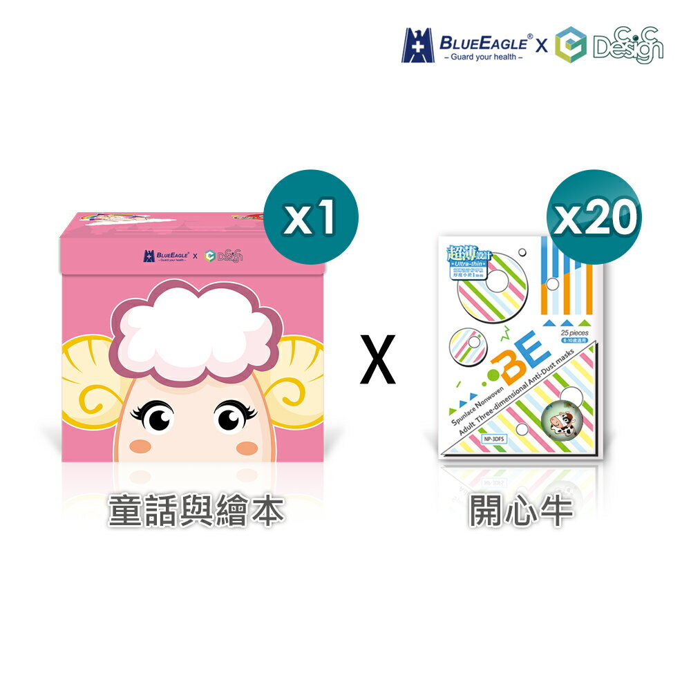 藍鷹吉祥物驚喜優惠組合 兒童四層式水針布口罩x20盒 + 童玩收納箱x1入【藍鷹牌 x C.C Design】 8