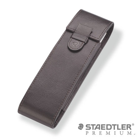 施德樓 PREMIUM系列 9PJS2ET-7 羊皮筆套(棕)二支入 / 個