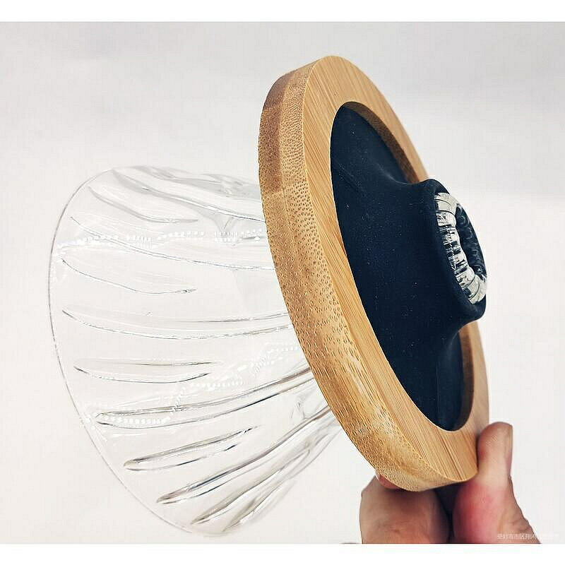 （咖啡用品與配件）v60玻璃濾杯手衝咖啡濾杯託竹木託配套器具配件濾杯架支架摺紙杯 RKNE