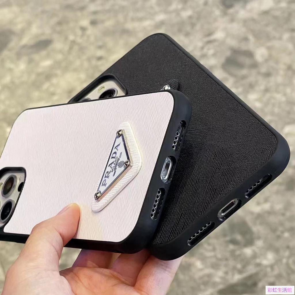 【美品】プラダ iPhone14ProMAXケース ブラック レザー 三角ロゴ 奢華皮質手機殼普拉達名牌手機殼適用iphone 14 13 12 pro max XR