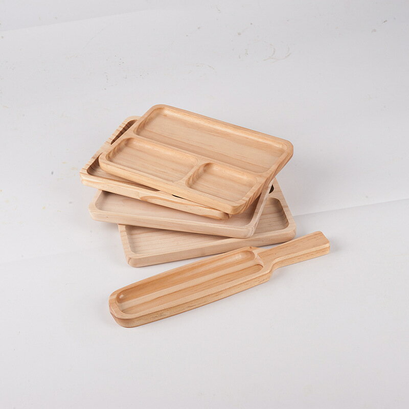 開發票 日式木質托盤長方形家用面包盤創意水果托盤蛋糕餐盤實木盤子