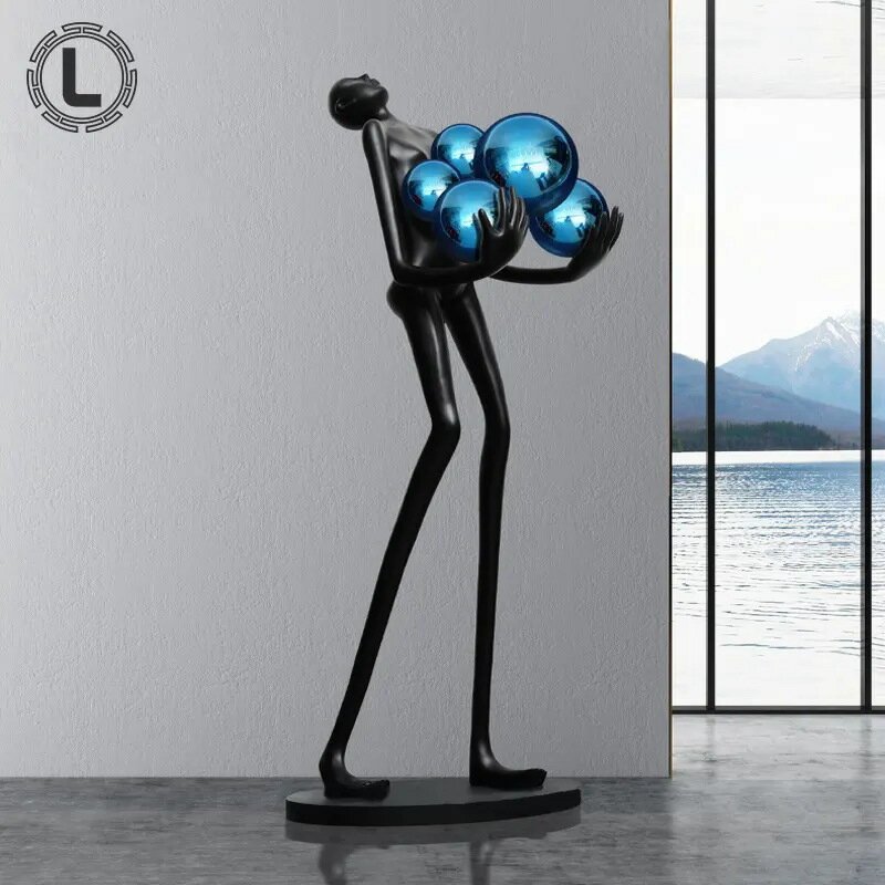 【免運/可開票】臺灣公司 落地燈 立燈 床頭燈 led立燈 居家落地燈 客廳落地燈 臥室落地燈 客廳落地燈抽象人物藝術雕塑抱球燈設計師酒店大堂展廳樣板間擺件