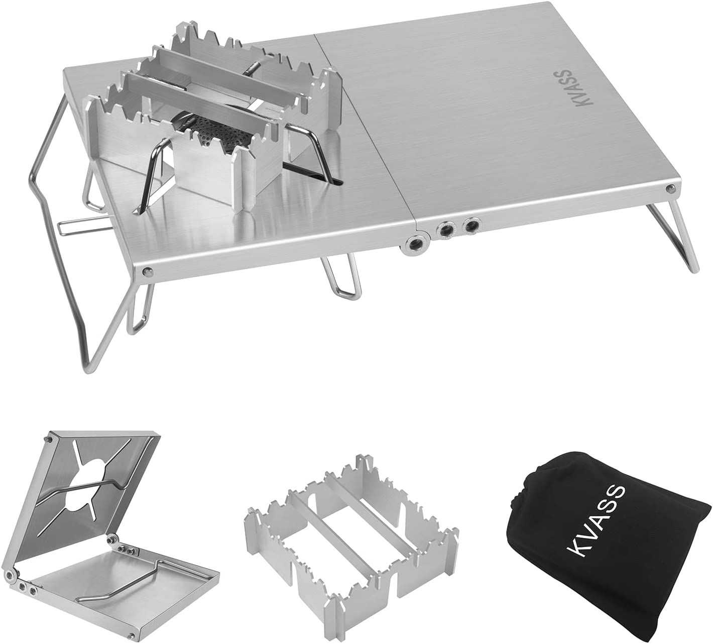 【日本代購】KVASS 不鏽鋼 隔熱桌+擋風架 適用CB-JCB ST-330 ST-310 TRB250