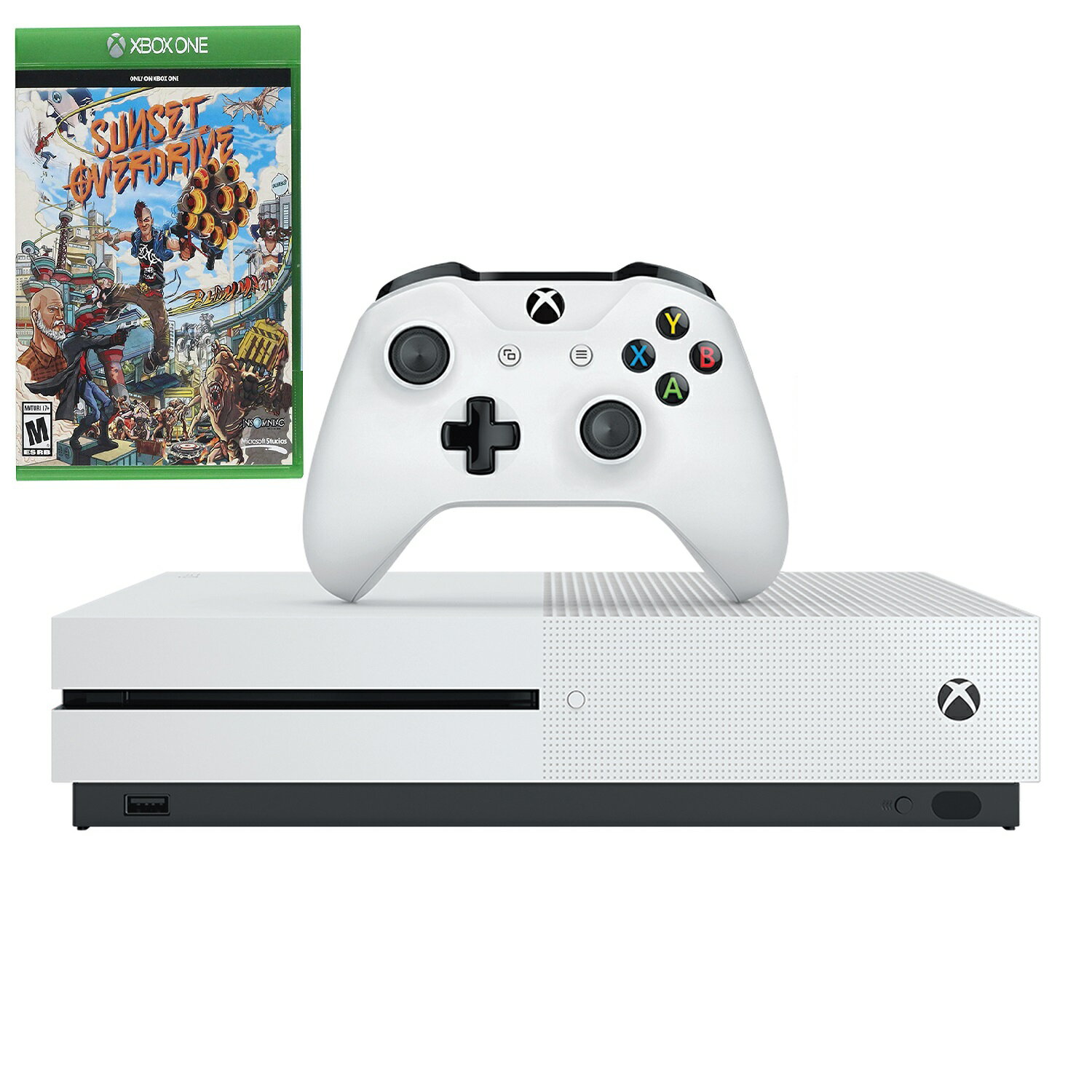 Microsoft Xbox One S 1TB White Console & Sunset Overdrive Video Game