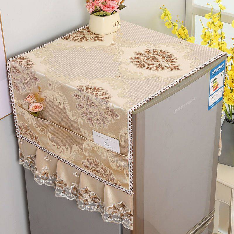 冰箱蓋布防塵布微波爐蓋布洗衣機蓋布單開門蕾絲冰箱防塵罩防塵布