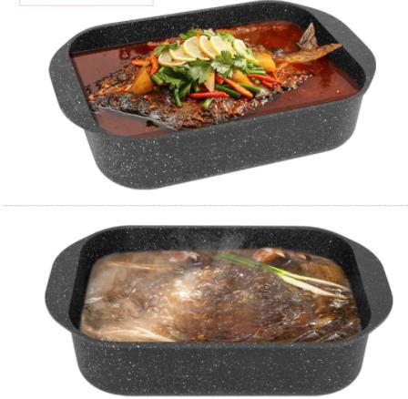 烤盤 電磁爐烤魚盤長方形麥飯石色火鍋鍋家用大容量多功能不粘烤盤商用