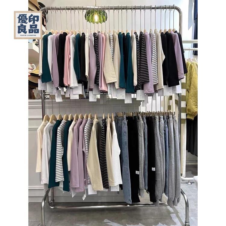 ??免運 服裝店貨架 雙層貨架 可升降掛衣架 女裝展示架 不銹詩雙層可調節掛衣架 兒童裝店貨架 帶輪可移動貨架特惠/開立發票 全館折扣 y5410