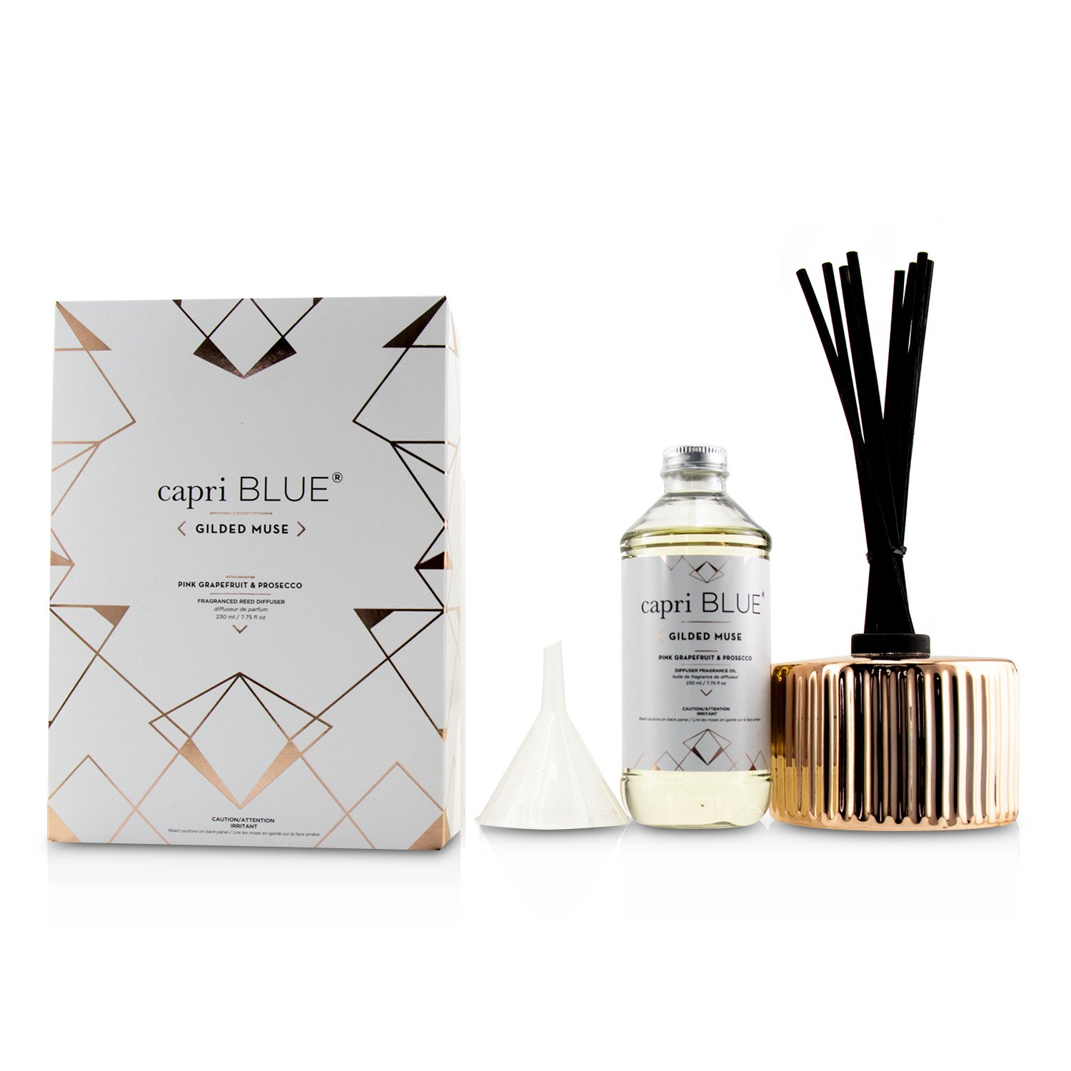 Capri Blue - 室內擴香 - 粉紅葡萄柚&Prosecco Gilded Muse Reed Diffuser - Pink Grapefruit & Prosecco