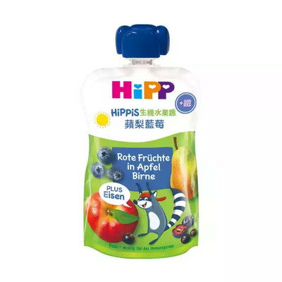 德國 HiPP 喜寶 12M+ 生機水果趣 - 蘋梨藍莓加鐵 100g