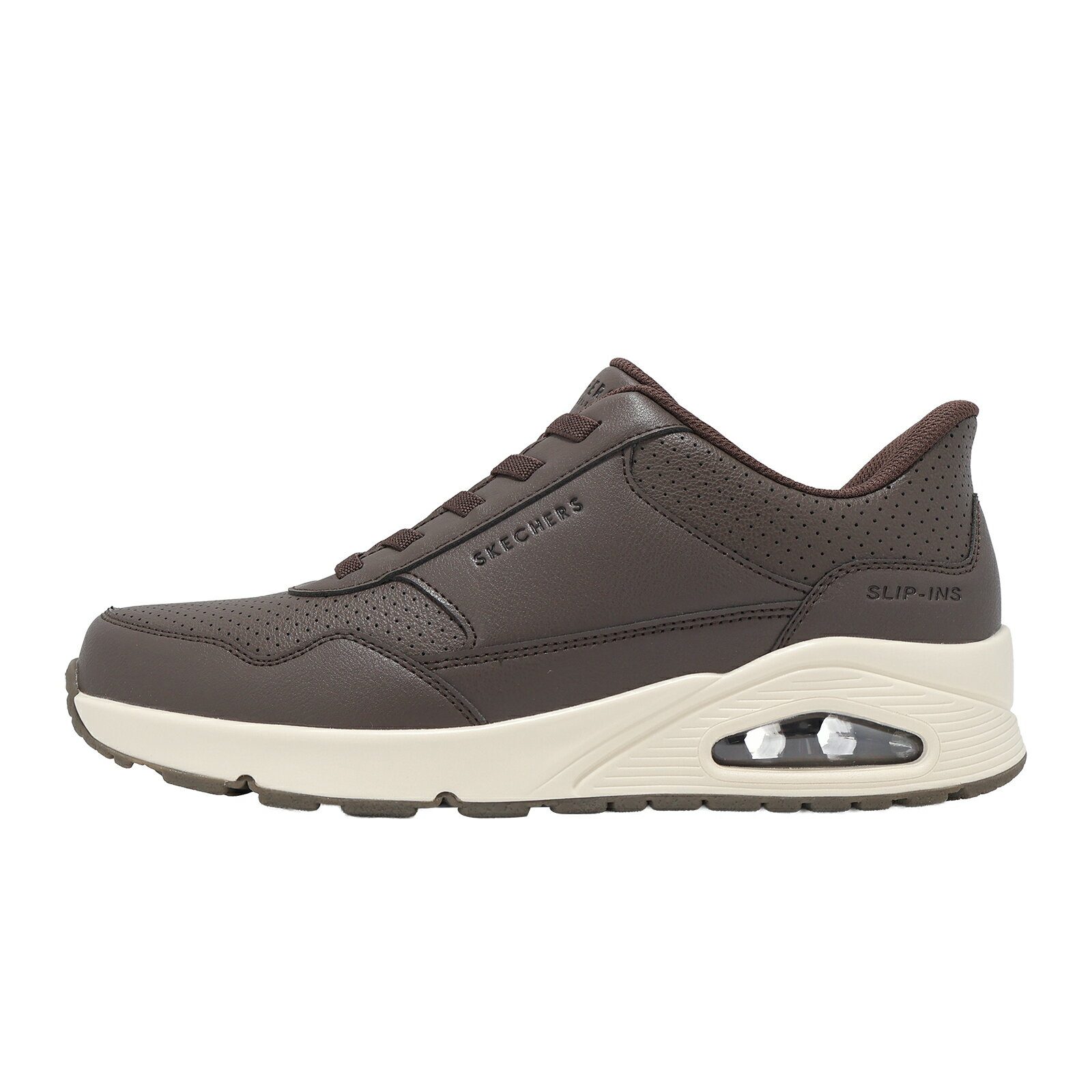 Skechers 休閒鞋 Uno Slip-Ins 男鞋 棕 米白 氣墊 緩衝 彈性鞋帶 183023CHOC