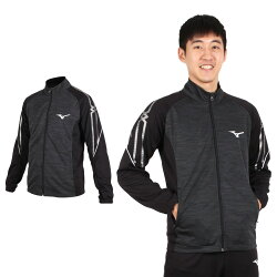 MIZUNO 男針織運動外套 (免運 立領外套 防曬 長袖上衣 美津濃【03391344】≡排汗專家≡