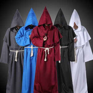 萬聖節服裝中世紀修士袍僧侶服巫師服牧師cosplay服披肩服裝
