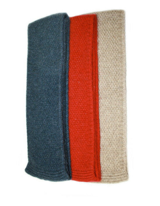 深紅色紐西蘭貂毛羊毛圍巾*超輕暖*(窄版12公分)