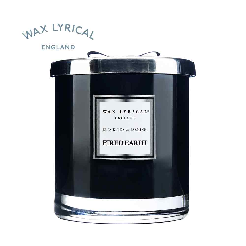 英國Wax Lyrical (FE) 玻璃雙蕊附蓋蠟燭-紅茶與茉莉(可燃60小時)