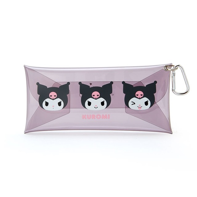 【震撼精品百貨】酷洛米 Kuromi~Sanrio 日本SANRIO三麗鷗 酷洛米透明扣式收納包 化妝包 筆袋*49214