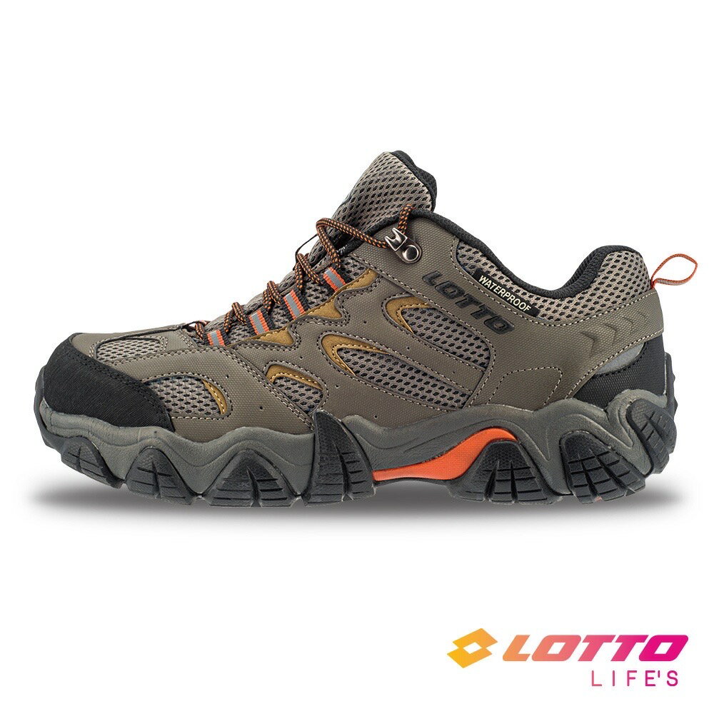 LOTTO樂得-義大利第一品牌 男款REX D防水透氣登山鞋 越野鞋 [LT2AMO6305] 岩灰綠【巷子屋】