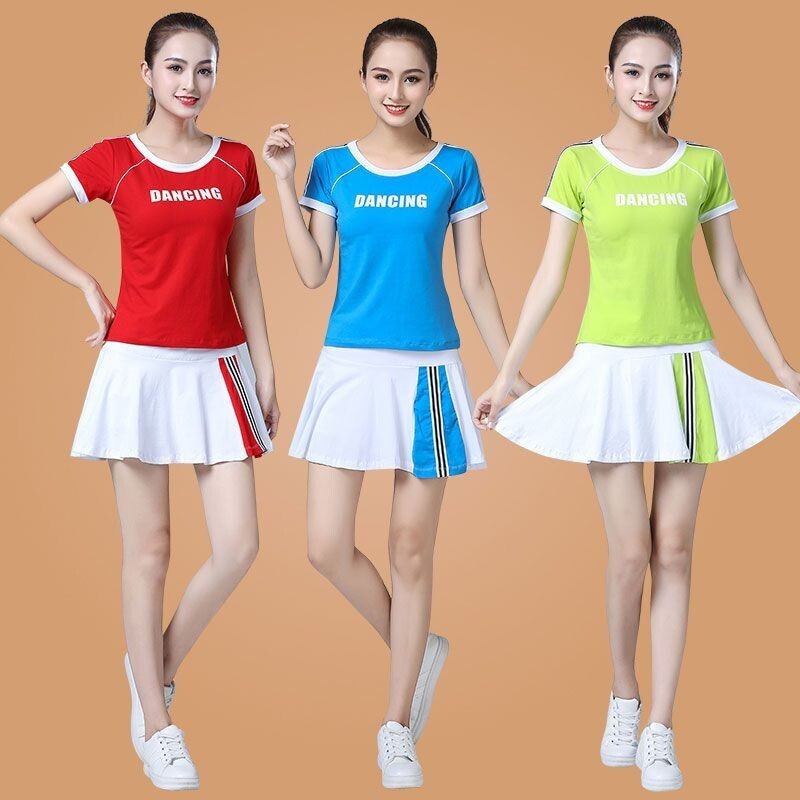 廣場舞服裝 大尺碼套裝女 團體舞服裝 鬼步舞服裝 廣場舞服裝套裝裙 新款春夏短袖曳鬼步舞表演服 跳舞衣服