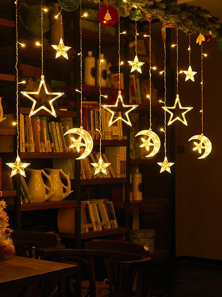 聖誕節裝飾 LED星星燈 露營氛圍燈 串燈滿天星生日布置房間彩燈【不二雜貨】