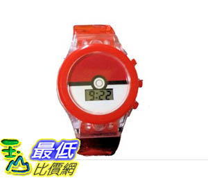 [106美國直購] 手錶 Pokemon Pokeball Light Up Strap Boys LCD Watch  B01M26EOXE