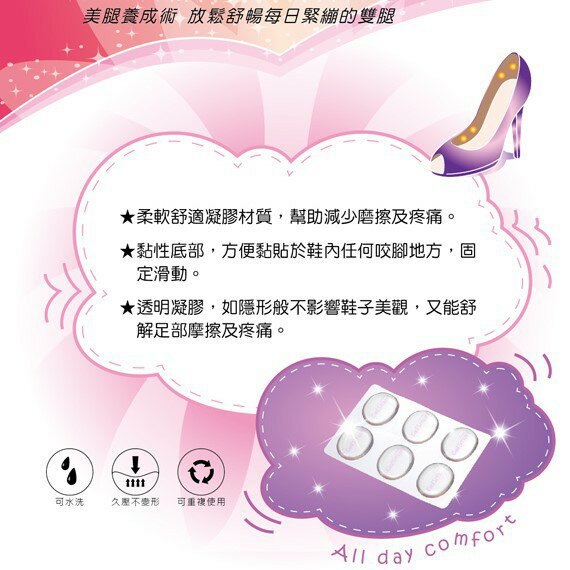凝膠足部舒適貼-6片裝 【GelSmart吉斯邁】PU-UG8102 2