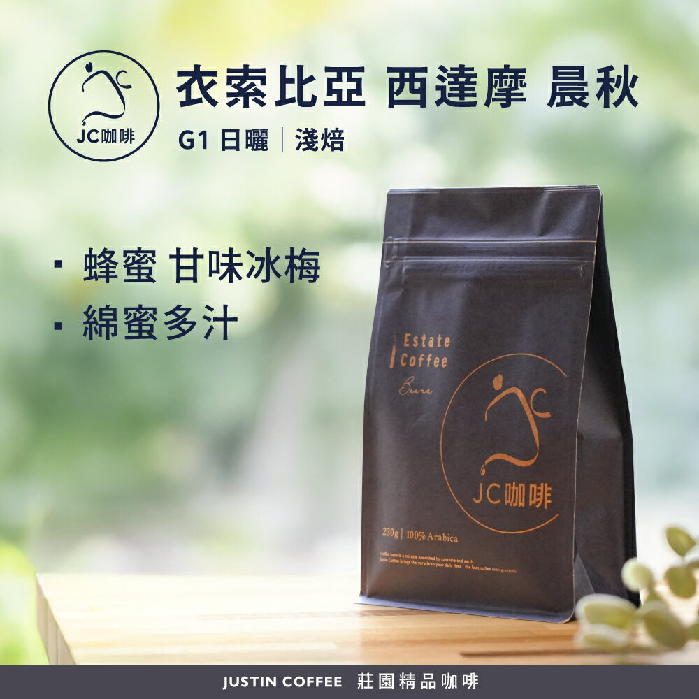 衣索比亞 西達摩 晨秋 G1 日曬 咖啡豆1包│淺焙【JC咖啡】半磅(230g) 莊園咖啡 新鮮烘焙