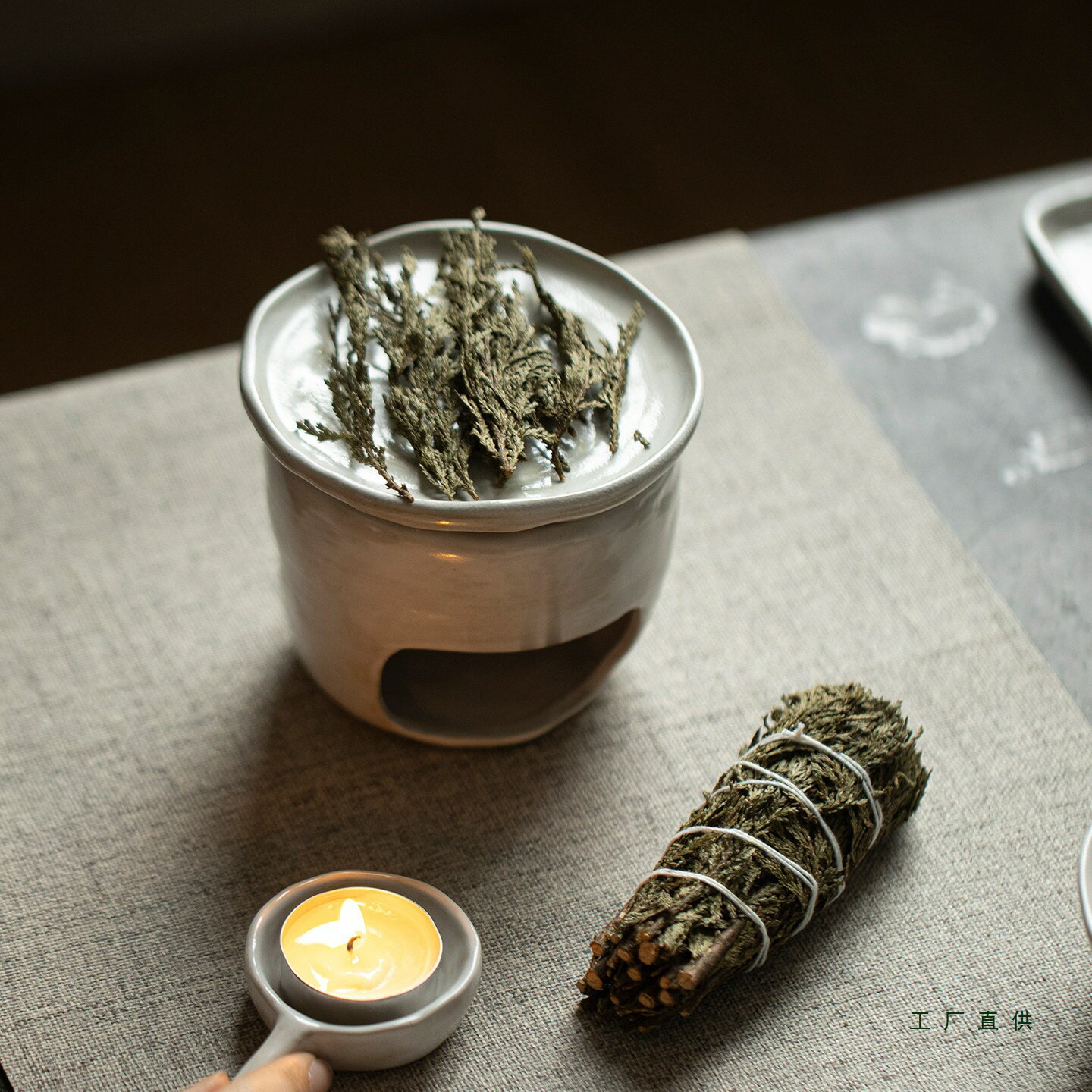 復古香薰爐手工陶瓷高級感擴香器雪松烘烤爐茶葉提香烘焙爐烤茶爐