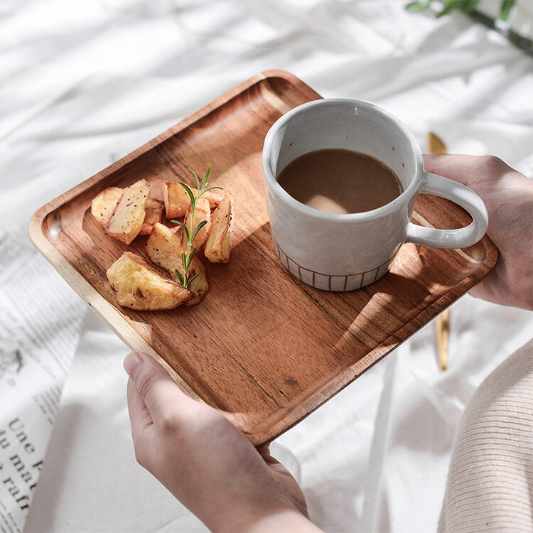 相思木咖啡盤家用面包托盤長方形壽司擺盤日式蛋糕盤實木點心盤子