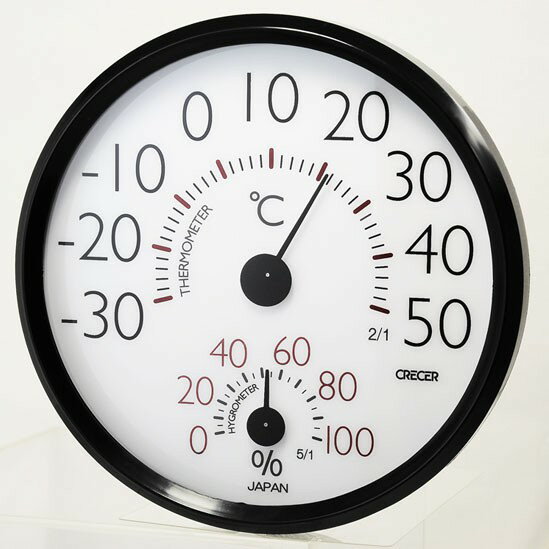 CRECER溫濕度計(日本原裝)溫度計/濕度計/溼度計/溫溼度計CR-152(黑色)