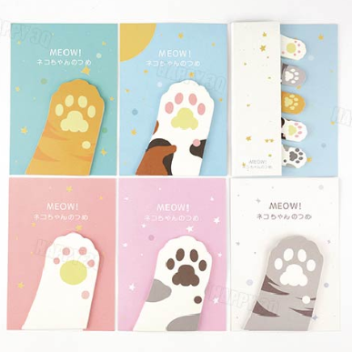 貓咪貓爪便利貼文具肉球貓掌便利貼書籤貼虎斑白貓橘貓三花貓 多款 a3684 Happy Happy Rakuten樂天市場