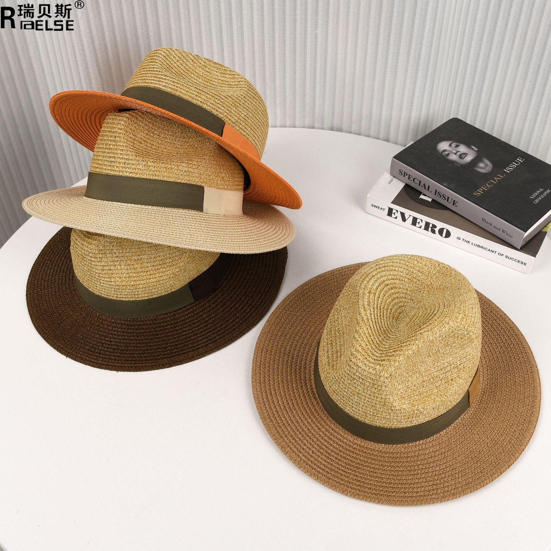 草帽男士春夏季戶外出游防曬遮陽透氣禮帽巴拿馬帽簡約時尚英倫帽33