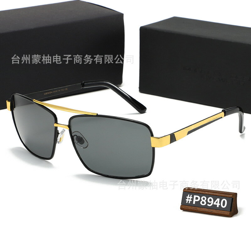 sunglasses時尚墨鏡男士光學玻璃和偏光復古駕駛太陽鏡P8940