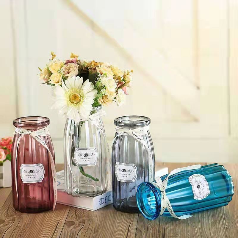 創意簡約透明設計花瓶 北歐干花插花水培綠蘿植物玻璃瓶家用擺件