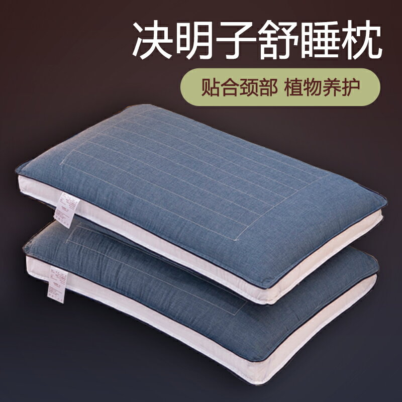 枕頭夏季男單只護頸椎枕助睡眠家用雙人全棉決明子枕芯一對裝高枕