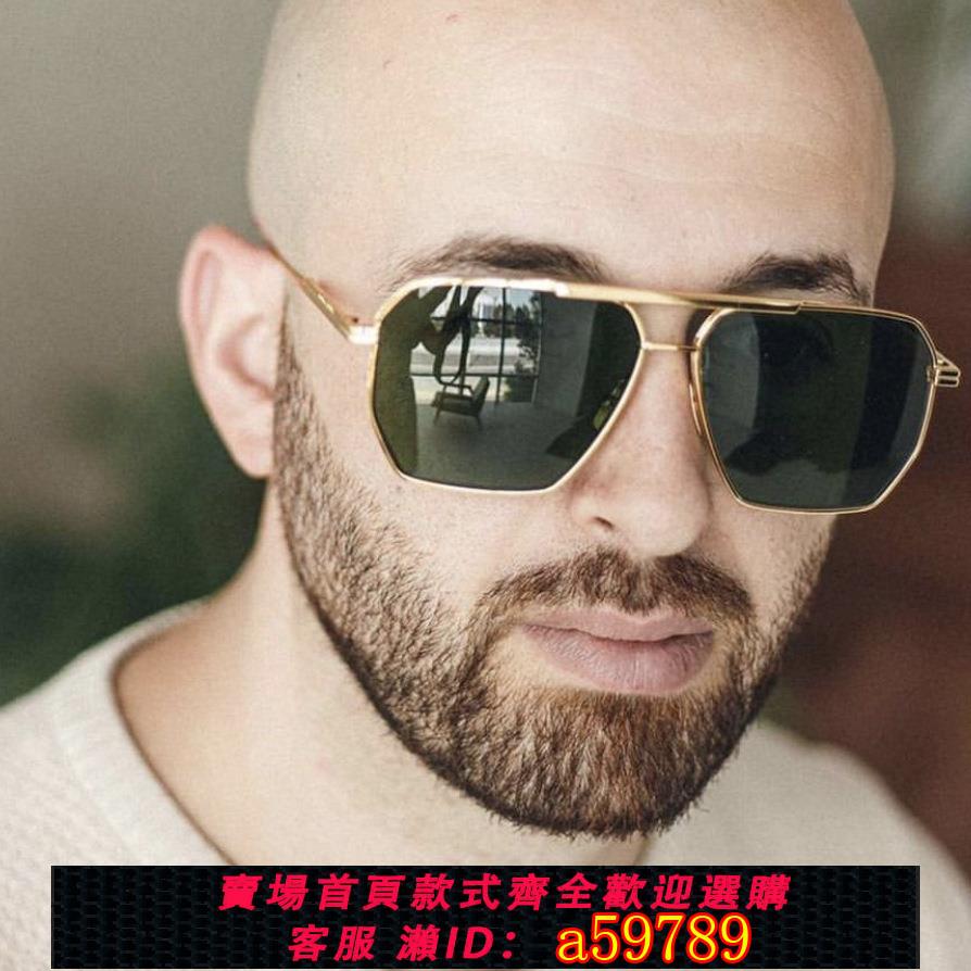 【臺灣公司 可打統編】帥氣雙梁太陽鏡男2025新款不規則多邊形墨鏡飛行員潮流太陽眼鏡女