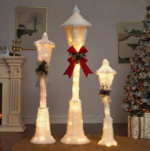 聖誕節裝飾品歐式植絨路燈大型擺件酒店商場大堂門迎擺飾場景布置 文藝男女