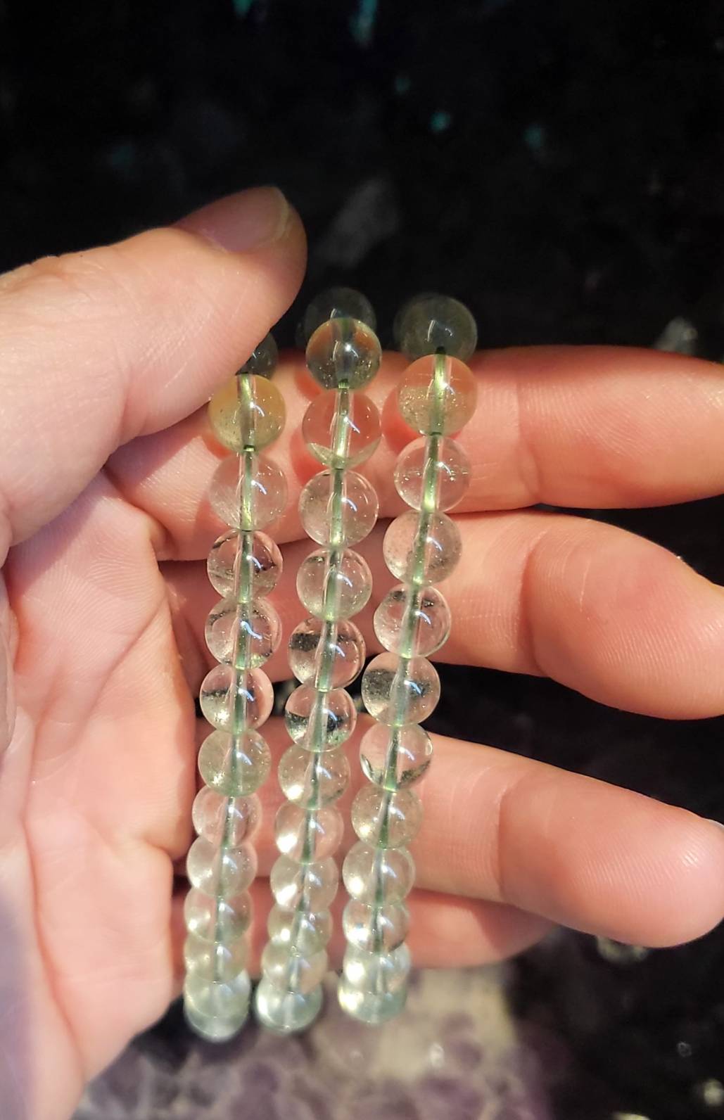 【轉運水晶】綠幽靈手環繞三圈 7mm、8mm  正財 事業運 貴人運 0