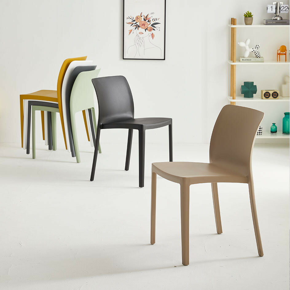 凳子 北歐椅子家用餐廳經濟型塑料凳現代簡約靠背椅子可堆疊餐椅