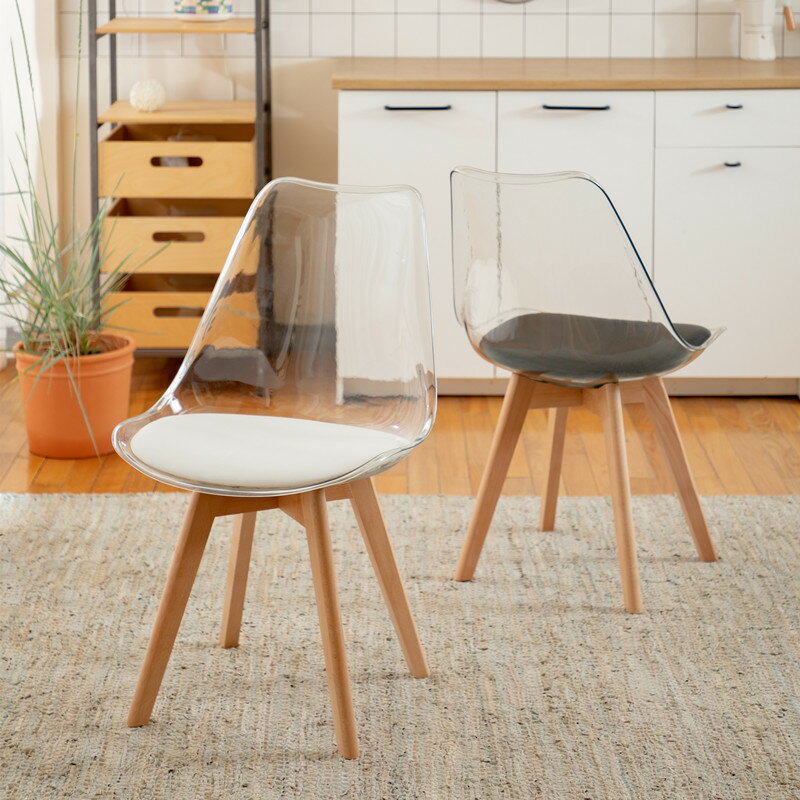 網紅透明椅子塑料餐椅家用亞克力書桌凳子洽談休閑靠背實木椅子
