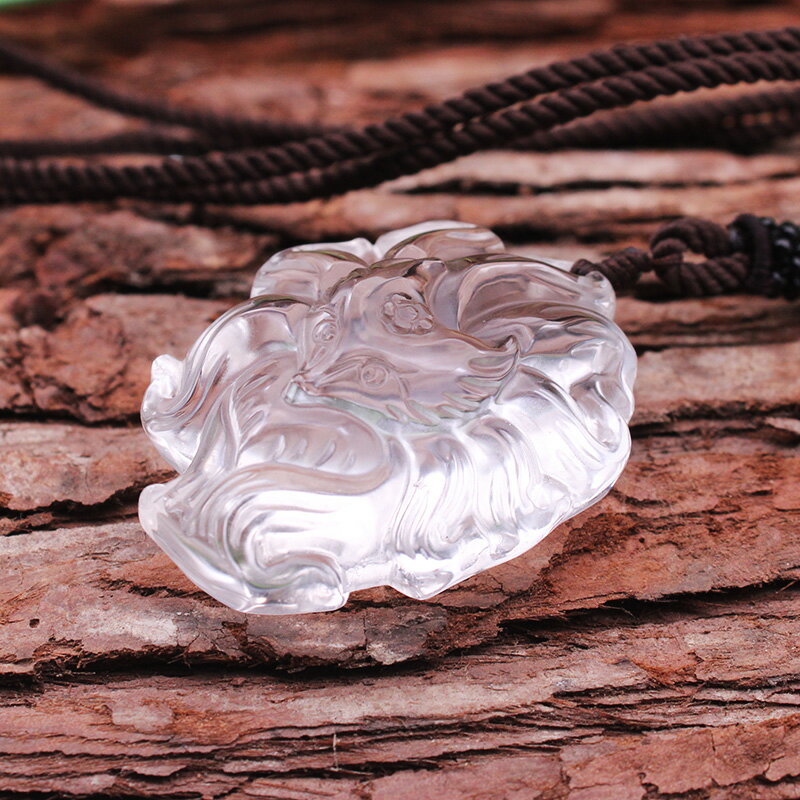 Clear Quartz fox Carvings | 水晶 | 九尾の狐 | ブラジル産