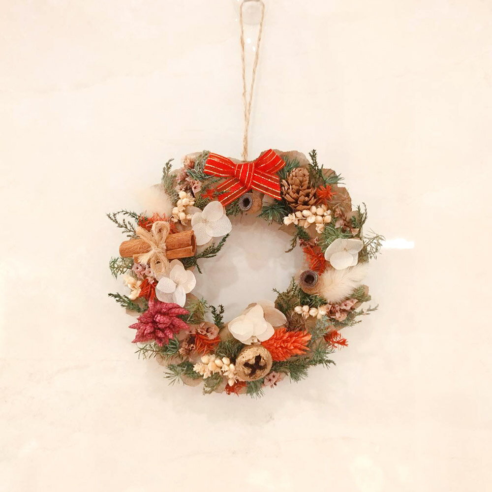 萩蒔花花藝x覓品竹北手作店-乾燥花x永生花創作掛飾/花圈-慶典風格