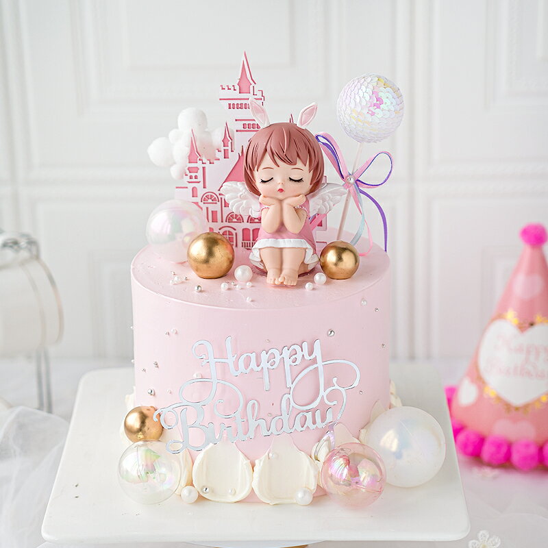 烘焙蛋糕裝飾網紅安妮天使寶貝可愛萌系女孩兒童生日擺件公主插件