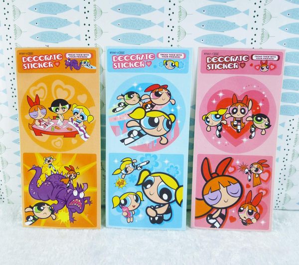 【震撼精品百貨】The Powerpuff Girls 小女警 貼紙 橘/藍/粉 【共3款】 震撼日式精品百貨